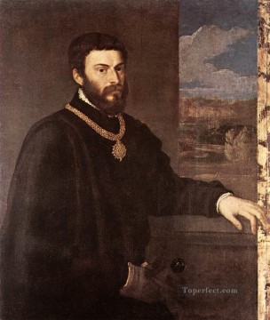 Titian Painting - Portrait of Count Antonio Porcia Tiziano Titian